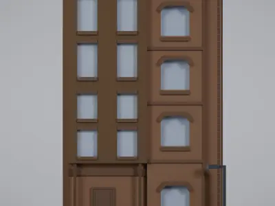 Low poly city building Game-ready Free low-poly 3D model