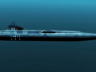 Migaloo submersible luxury yacht Low-poly 3D model