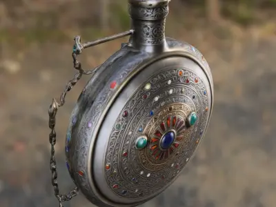 Ornate Fantasy Potion Flask 3D model