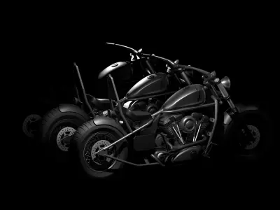 Custom Bobber Motorcycle-type Chopper 3D model