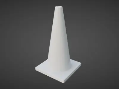Old Worn Safety Cone Free low-poly 3D model