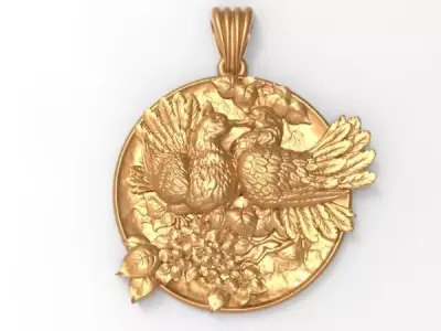 pendant pigeons Necklace Pendant Charm Bracelet Jewelry 3D print model