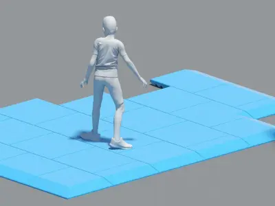 Rubber fall protection mat for playgrounds Low-poly 3D model