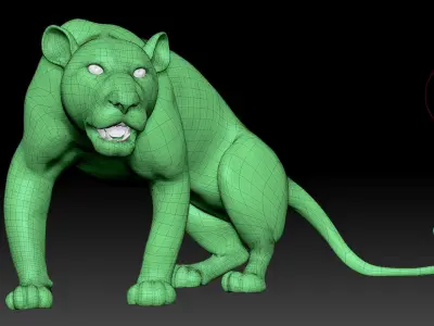 lion posed model 3D model