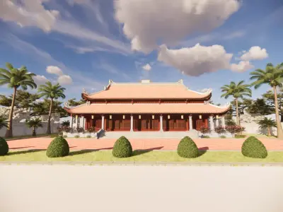 Sacred Ritual  - Temple of monk  Free 3D model