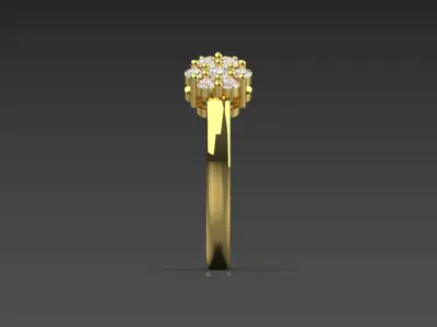 woman flower diamond ring fr0013 3D print model