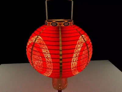 Chinese Red Lantern 3D model 11