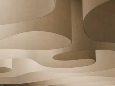 Organic Wave Ceiling Panel Decorative 3D Model Fancy 3D model