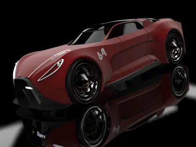 cobra d concept car Low-poly 3D model