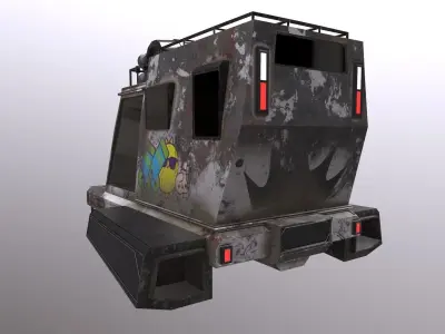 Concept Cyberpunk Car With 2 Texture Low-poly 3D model