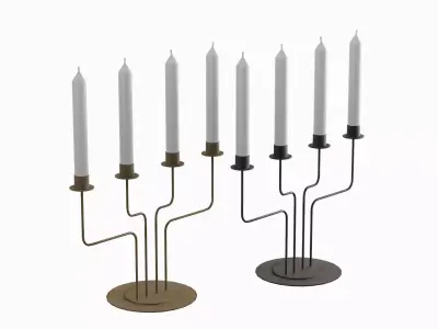 Candlestick Set  Low-poly 3D model