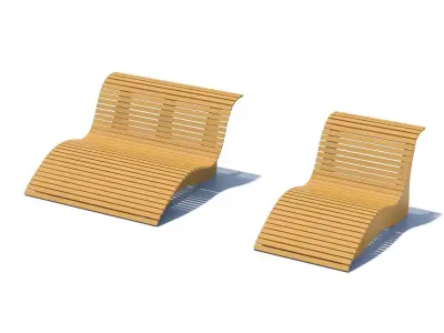 Simple exterior furniture set of seats  Free low-poly 3D model