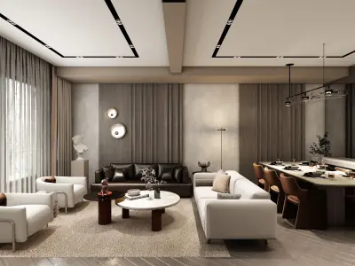 Luxury Apartment Interior 3D Model -  V-Ray Scene 3D model