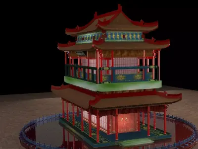 Chinese ancient house  3D model 39