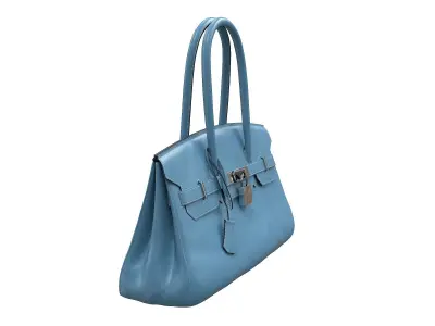 Hermes Birkin Bag 42 Blue Low-poly 3D model