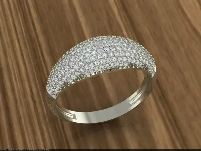 Diamond Jewelry Ring 3D print model 7