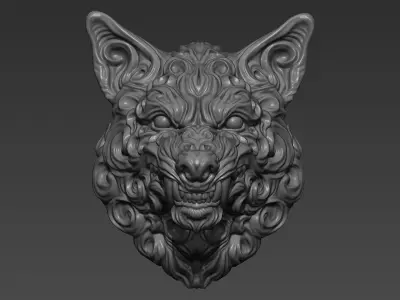 Wolf pendant 3D print model