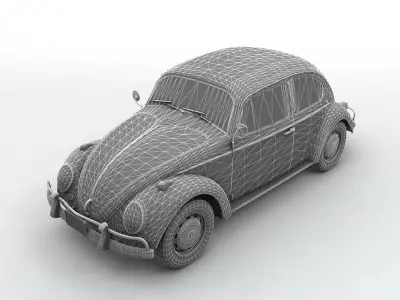 1960s Volkswagen Bug Beetle 3D model