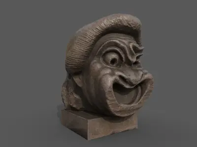 Theatre mask from Athens  1 Low-poly 3D model