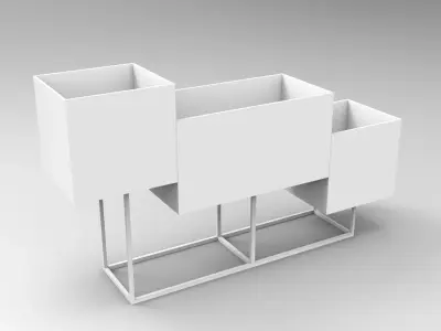 Jungle Plant Pot  Low-poly 3D model