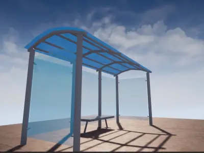 Bus Stop Free low-poly 3D model