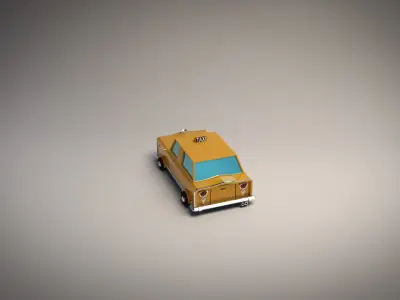 Low-Poly Cartoon Taxi Cab Low-poly 3D model