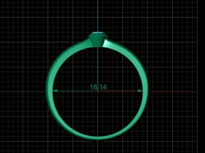 STL 3DM Print Ready Women Diamond Ring Lightweight Printable  3D print model 8