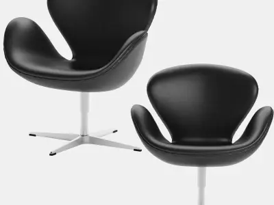 SWAN Chair Arne Jacobsen Fritz Hansen Black 3D model