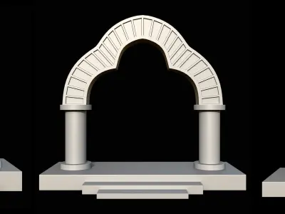 78 Gate Base Mesh Pack Low-poly 3D model