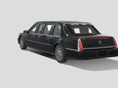 Cadillac Limousine 2006 Low-poly 3D model