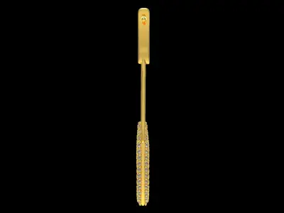 Jacob  Co Rose Gold Diamond Safety Pin Earrings 3D print model