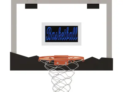 Basketball hoop with LED light 3D model