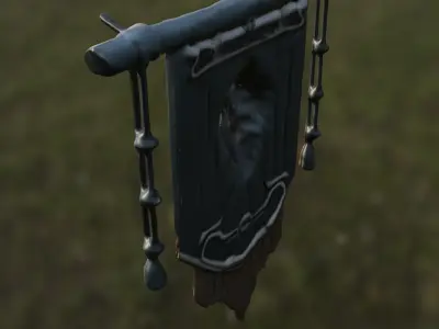 Wolf Clan Banner Medieval Wall Decoration 3D model