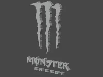 Monster Energy 3D logo Low-poly 3D model