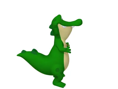Crocodile cartoon 03 3D model