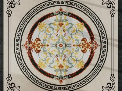 Waterjet Medallion Marble C-001 3D model