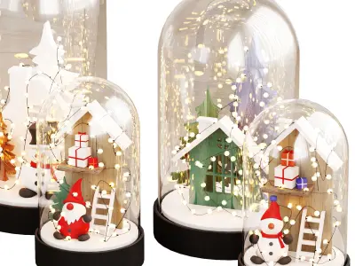 Christmas decorative set 3D model