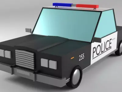 Low poly police car Low-poly 3D model