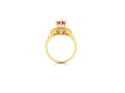 Solitaire Engagement Wedding Ring 3D print model 2