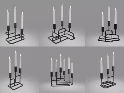 Candle Holder Set 01 3D model