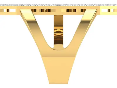 Light Weight Yellow Gold Diamond Ring -DDS RN 265 3D print model
