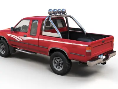 Toyota pickup xtra cab Low-poly 3D model