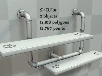 Recycled Pipe Furniture Set 3D model