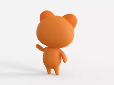 Little Funny Cat Animated  Low-poly 3D model