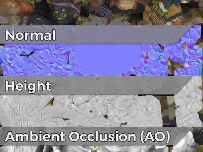 0002-01 Large Multi-Candle Holder Low-poly 3D model