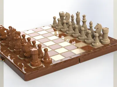  Chess Set  Printable with Storage Board 3D print model