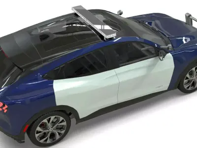 Police Interceptor SUV midpoly 3D model