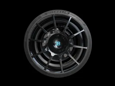 Bugatti Chiron Pur Sport carbon fiber Wheels 3D model