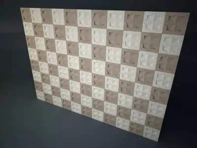 03 ARABIC PATTERN WALL Low-poly 3D model