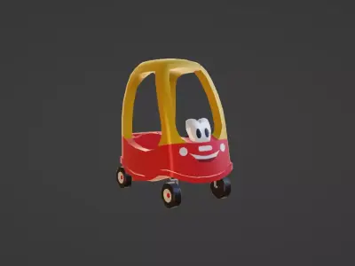 Childrens Rideable Toy Car Free low-poly 3D model